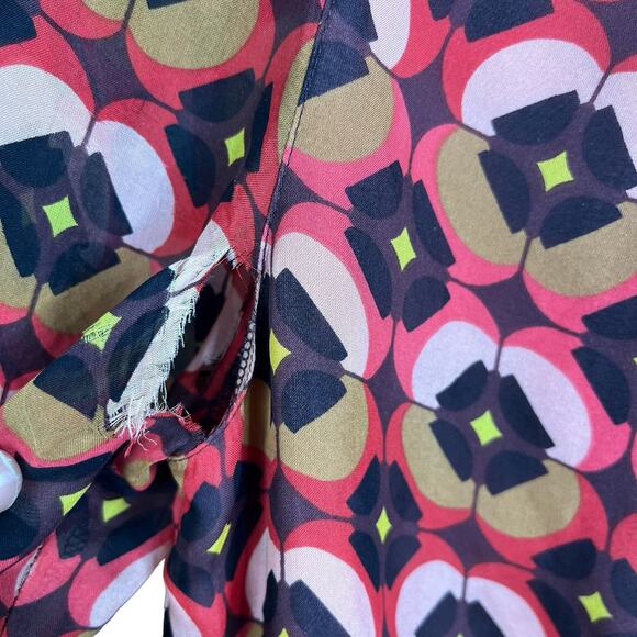 Fossil Silk Print Dress Long Sleeve Shift XS - Picture 10 of 14